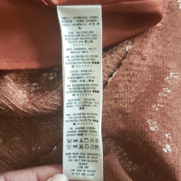 ♻️🆕️ New Free People Tribeca Rose Gold Mini Dress Size 4 - Picture 6 of 15